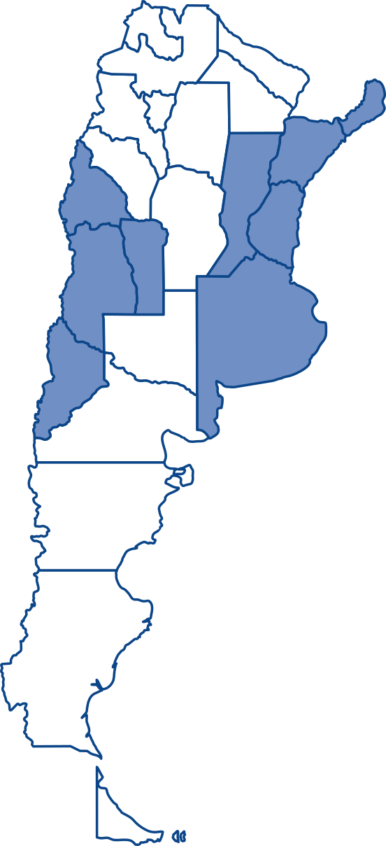 Provincias con cobertura educativa:  Entre Ríos, Santa Fe, Corrientes, CABA y Gran Buenos Aires, Mendoza, Misiones, Neuquén, San Luis y San Juan.